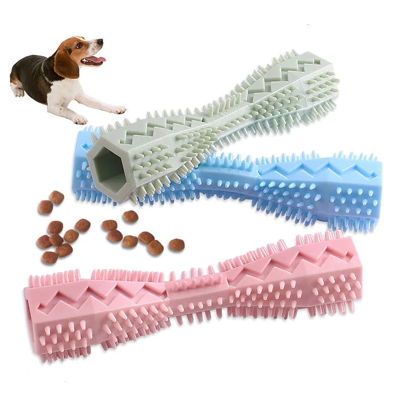 Durable Dog Chew Toy Rubber Toothbrush For Gentle Gum Massage