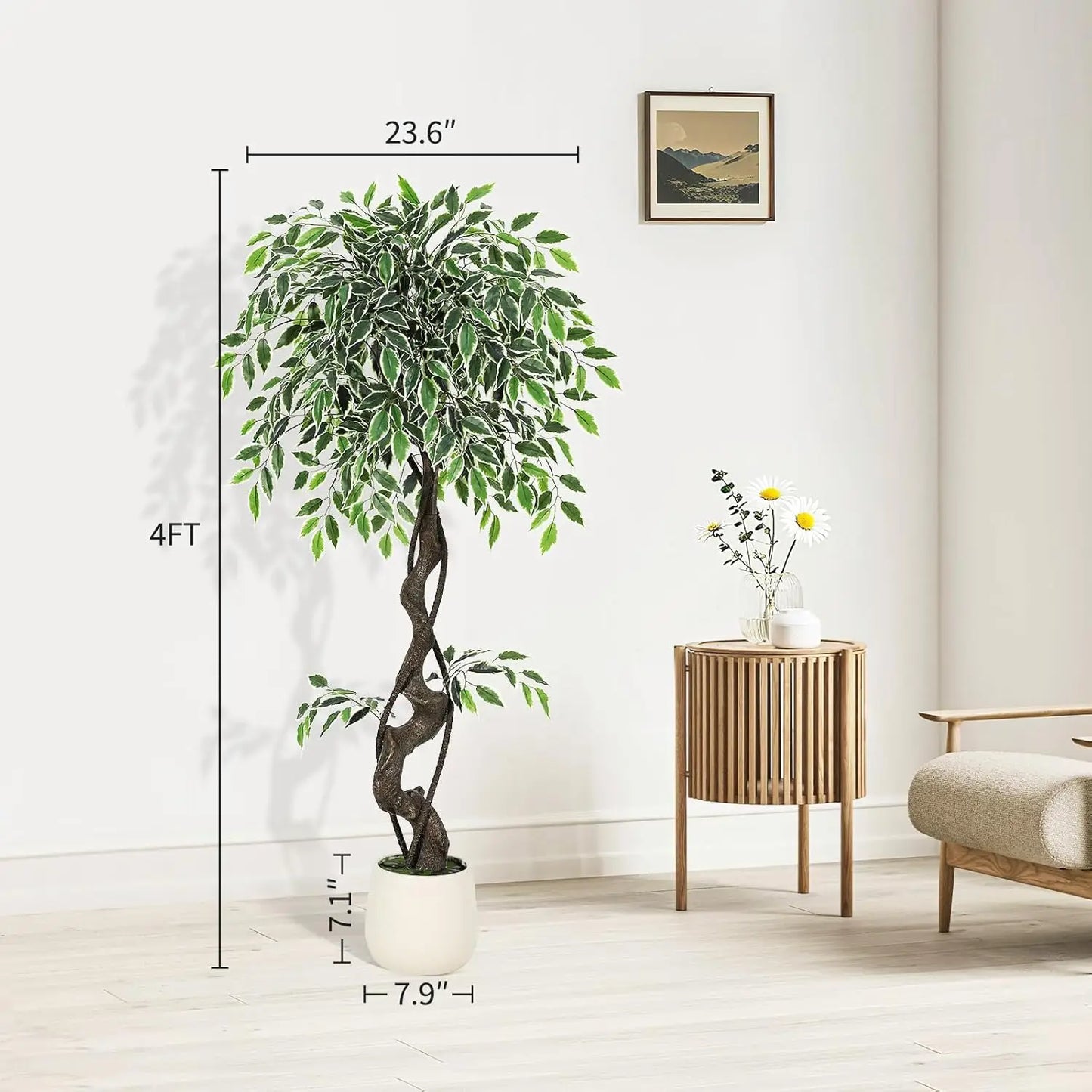 HiMISS Artificial Ficus Tree Indoor Outdoor Faux Plant Decor