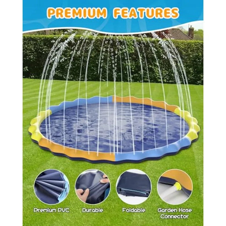 Dog Splash Pad Non Slip Sprinkler Mat For Outdoor Pool