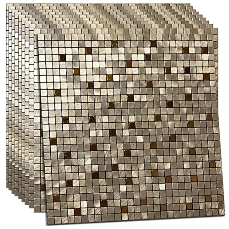 Peel and Stick Aluminum Backsplash 10 Piece 3D Wall Panels