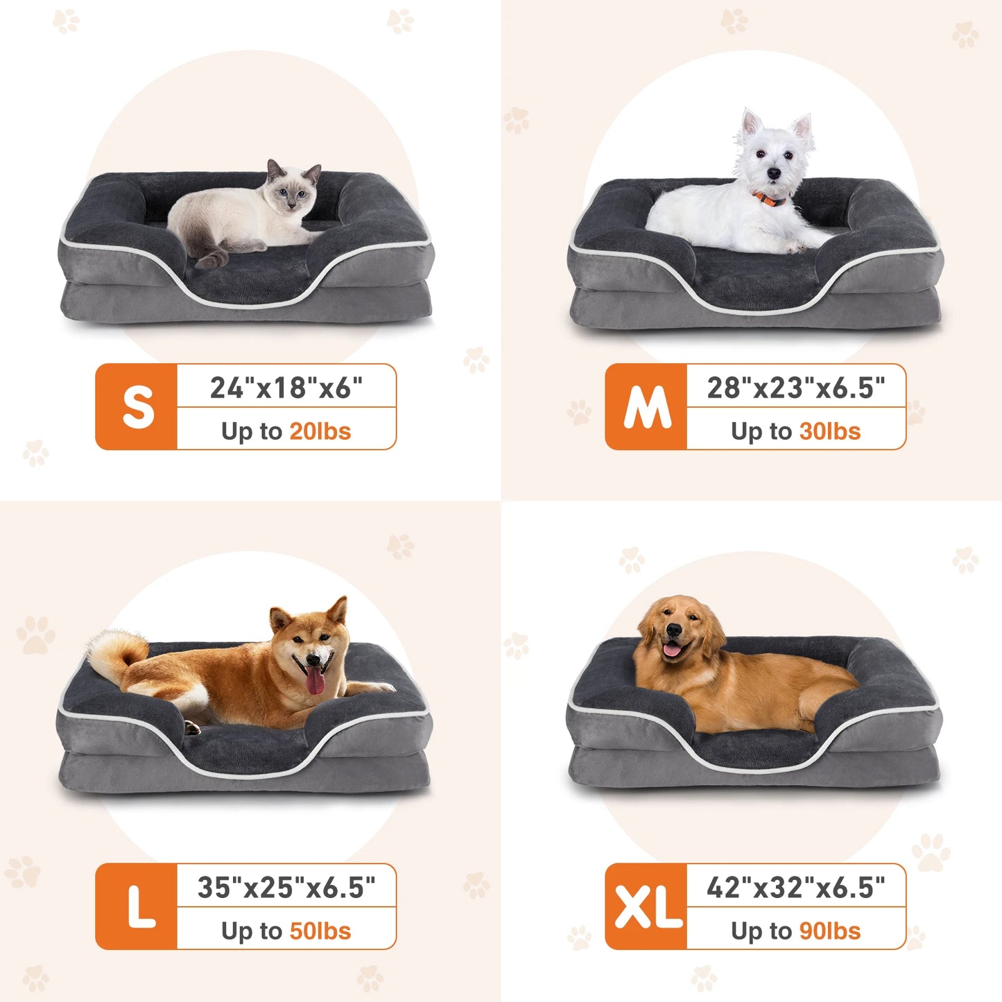 JHK Orthopedic Memory Foam Pet Bed For Dogs And Cats