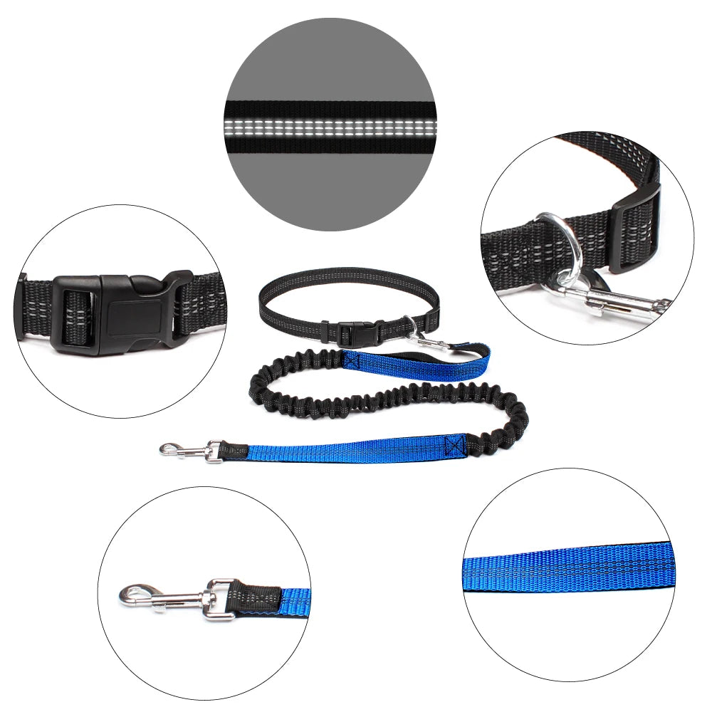 Adjustable Hands Free Dog Leash Waist Belt Chest Strap