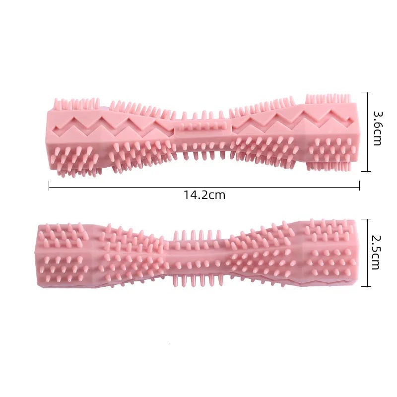 Durable Dog Chew Toy Rubber Toothbrush For Gentle Gum Massage