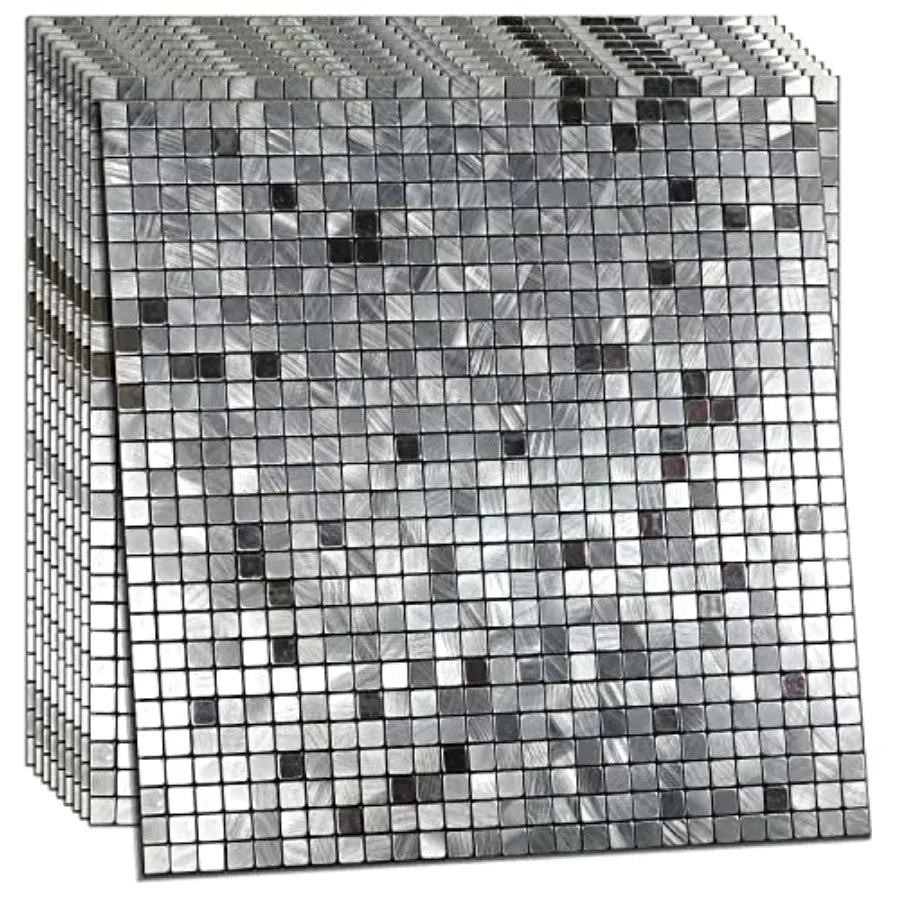 Peel and Stick Aluminum Backsplash 10 Piece 3D Wall Panels