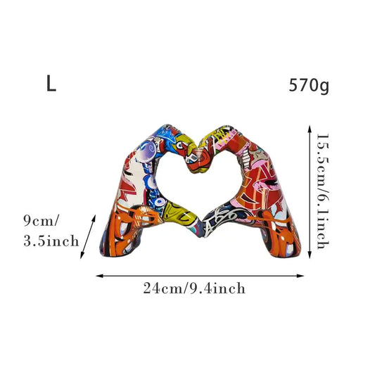 Colorful Love Gesture Ornament Resin Living Room Valentines Day Gift