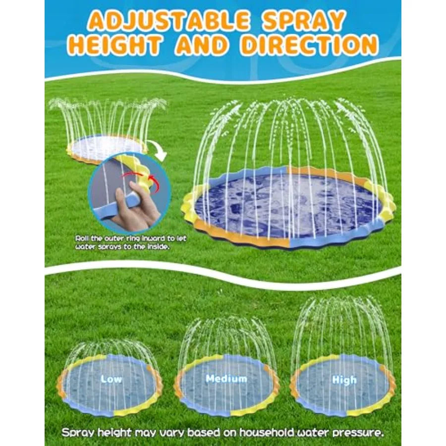 Dog Splash Pad Non Slip Sprinkler Mat For Outdoor Pool