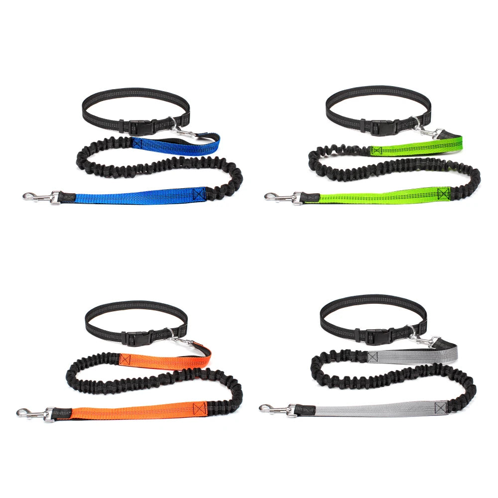 Adjustable Hands Free Dog Leash Waist Belt Chest Strap