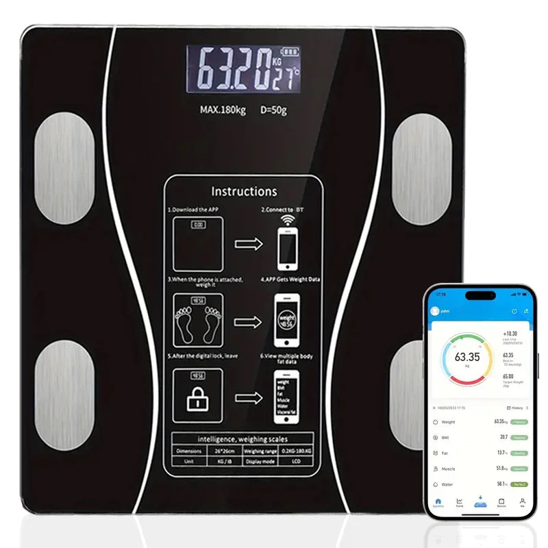 Smart Body Fat Scale Wireless Digital Bathroom With Body Composition
