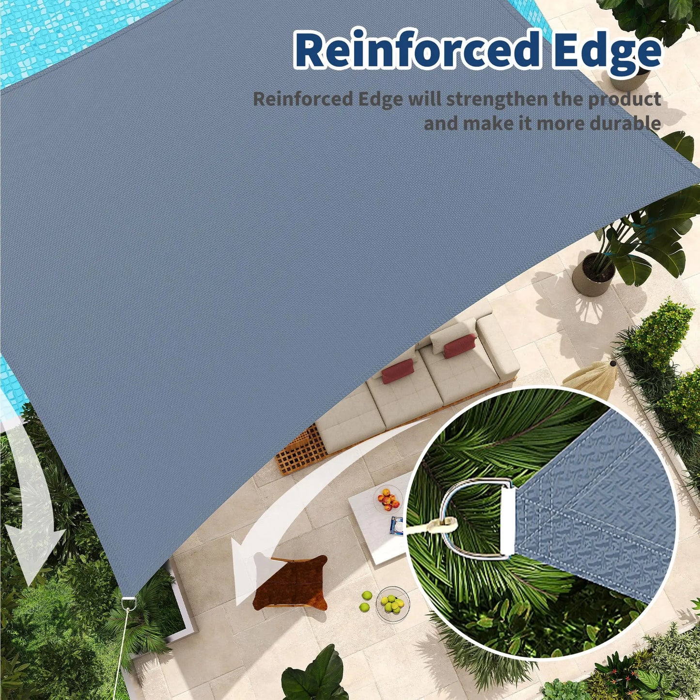 HiMISS Sun Shade Sail UV Block Outdoor Canopy For Patio