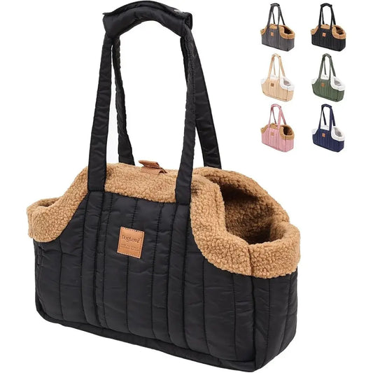 Dog Carrier Purse Winter Fleece Waterproof Pet Tote