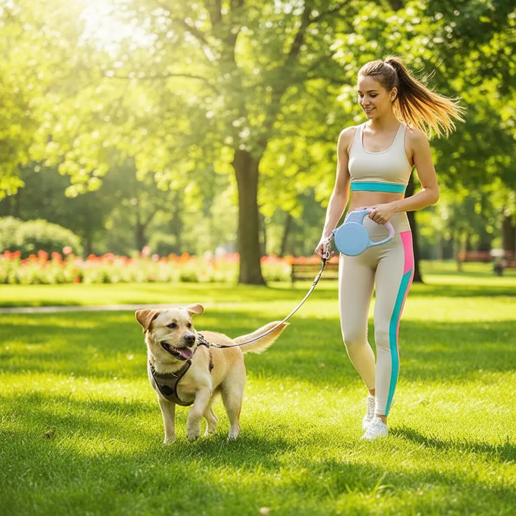 Bayto Automatic Retractable Dog Leash With Comfortable Handle