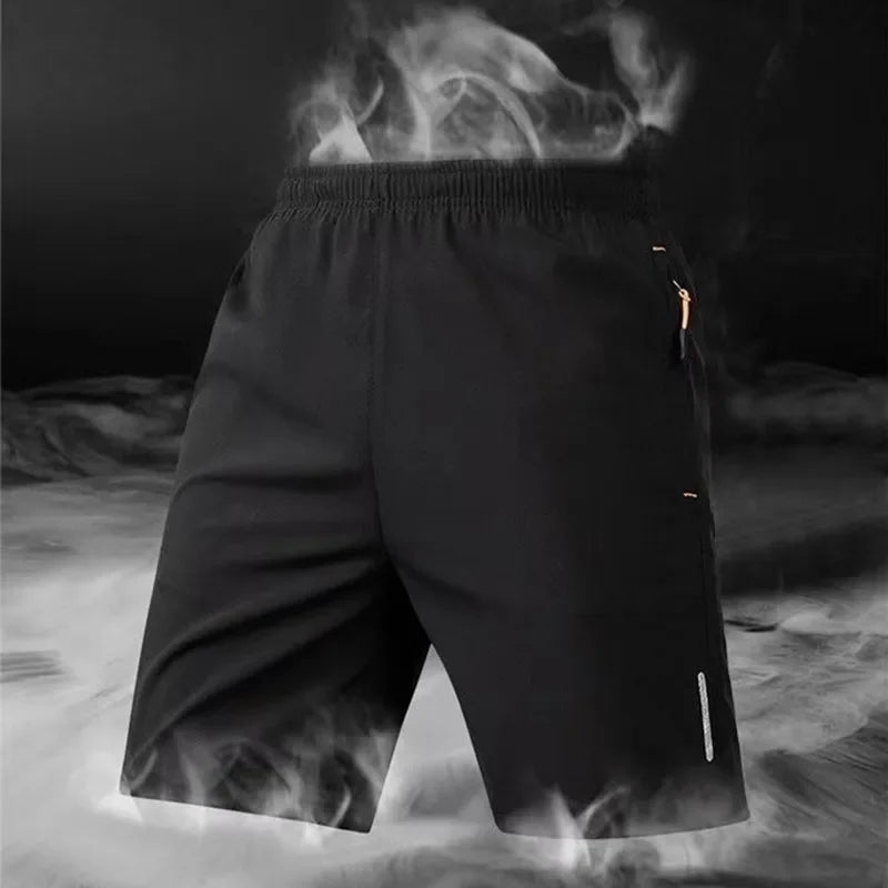 Summer Ice Silk Running Shorts Men Quick Dry Breathable Sportswear