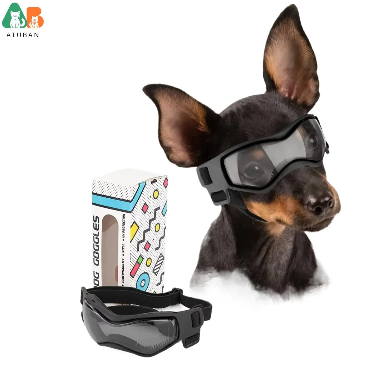 ATUBAN Dog Goggles Small Breed UV Protection Eyewear