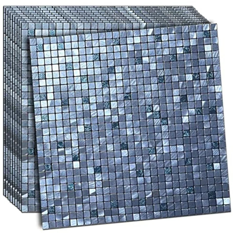 Peel and Stick Aluminum Backsplash 10 Piece 3D Wall Panels