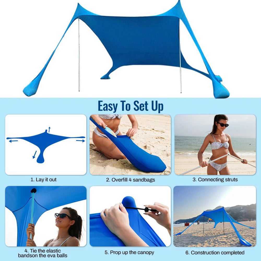 Sonuto Portable Lycra Beach Canopy Tent UV Sunshade Shelter