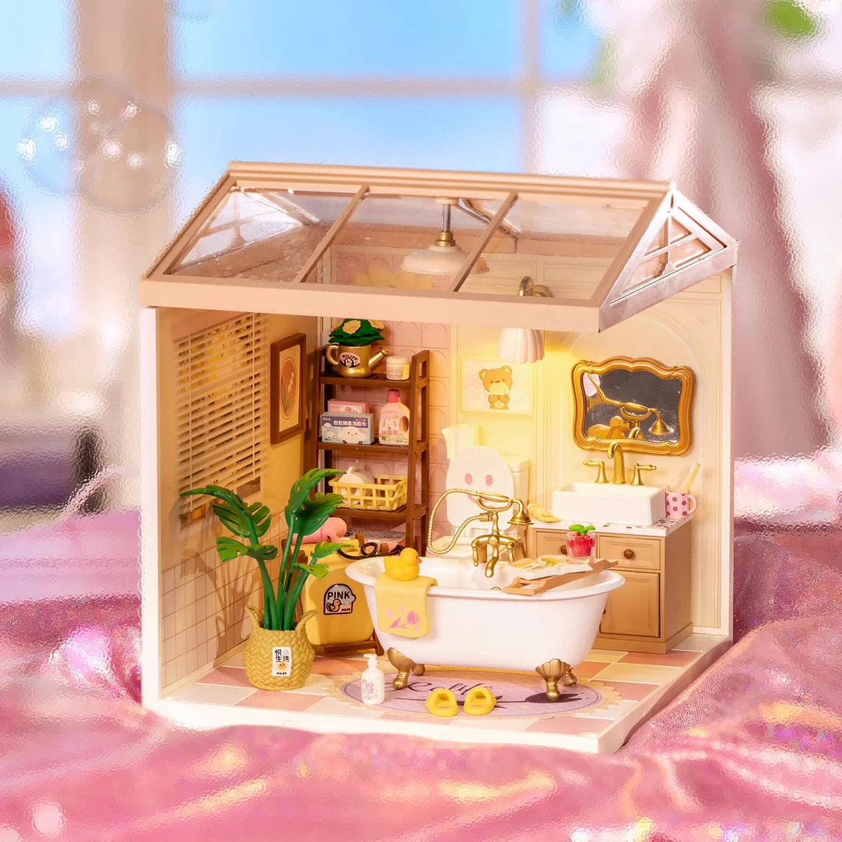 Rolife Super Creator Model Pop Bubble Bathroom Dollhouse Building Kit