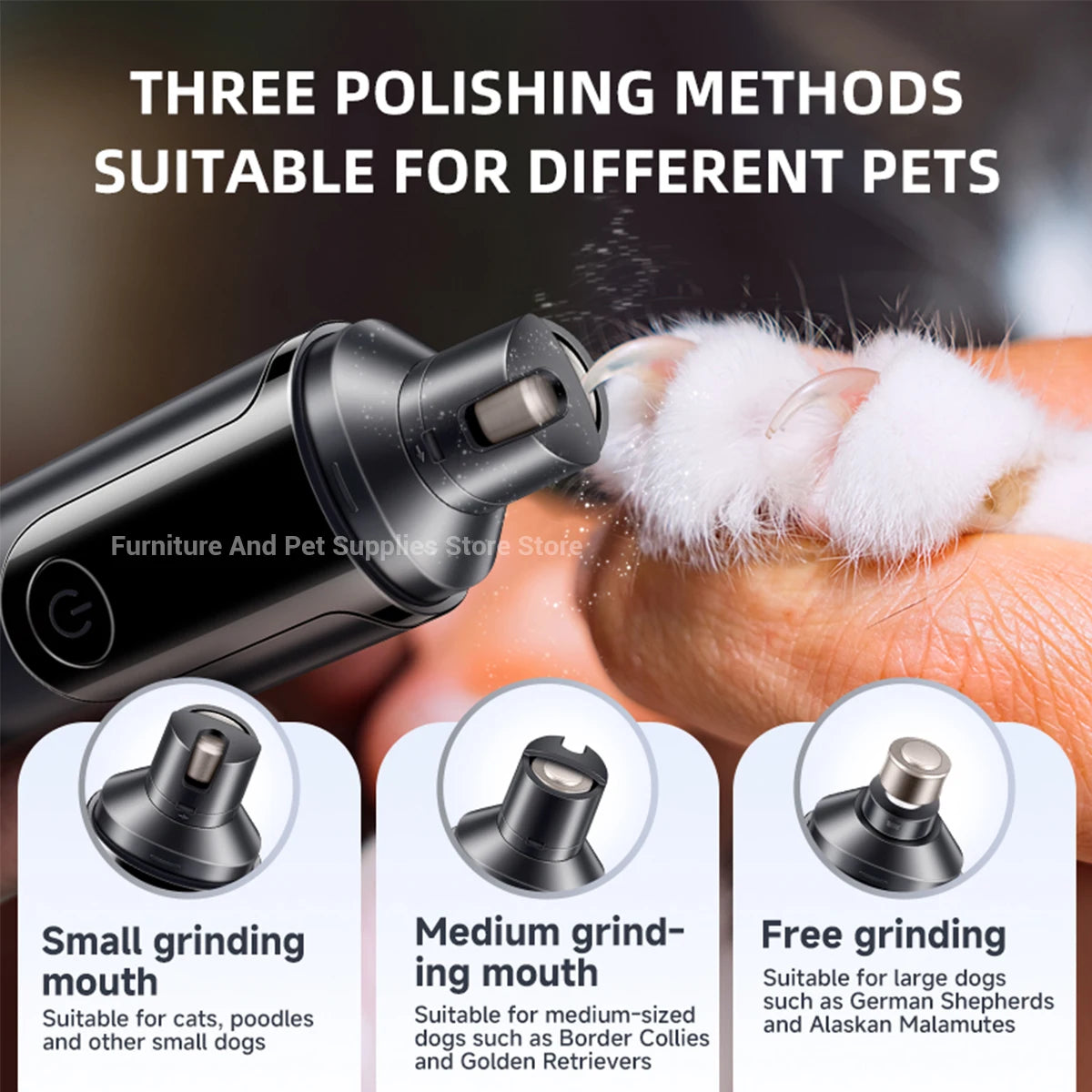 Electric Dog Nail Grinder USB Rechargeable Pet Nail Trimmers Painless