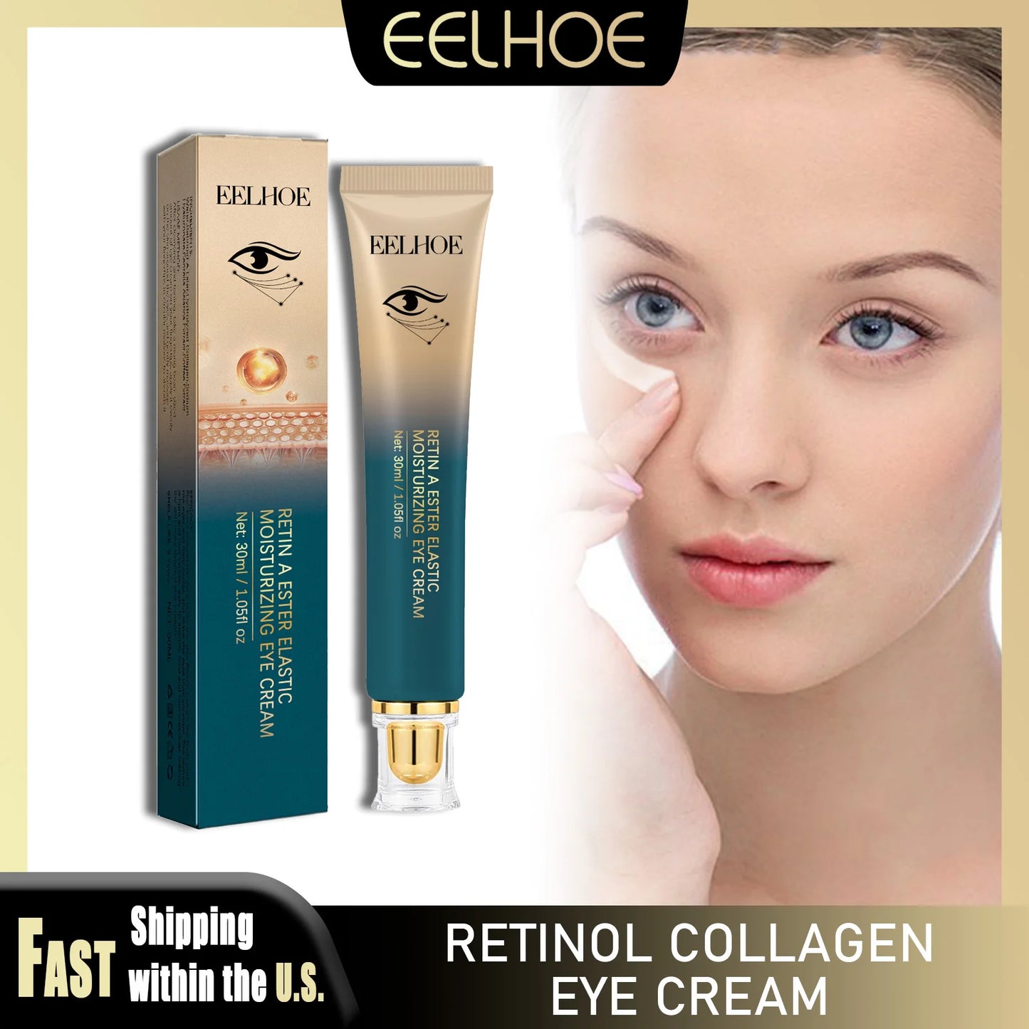 EELHOE Retinol Collagen Eye Cream 30ml Firming Improve Eye Bags Puffiness Remove Dark Circles Nourishing Lifting Eyes Skin Care