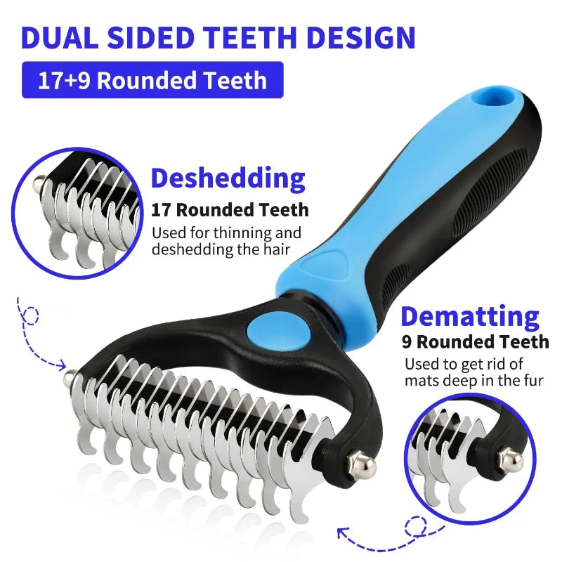 Deshedding Brush for Dogs and Cats Self Cleaning Grooming Tool