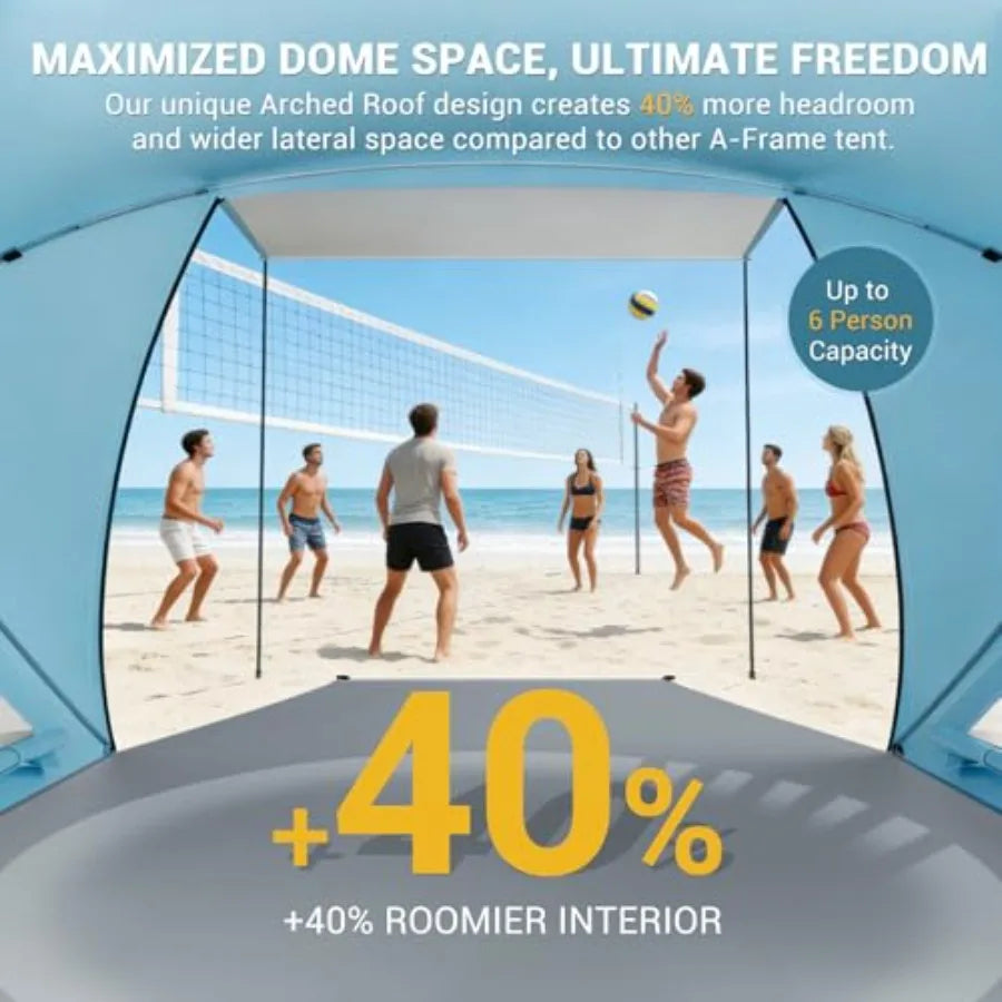 Beach Tent Shelter 4-6 Person Pop Up UPF 50