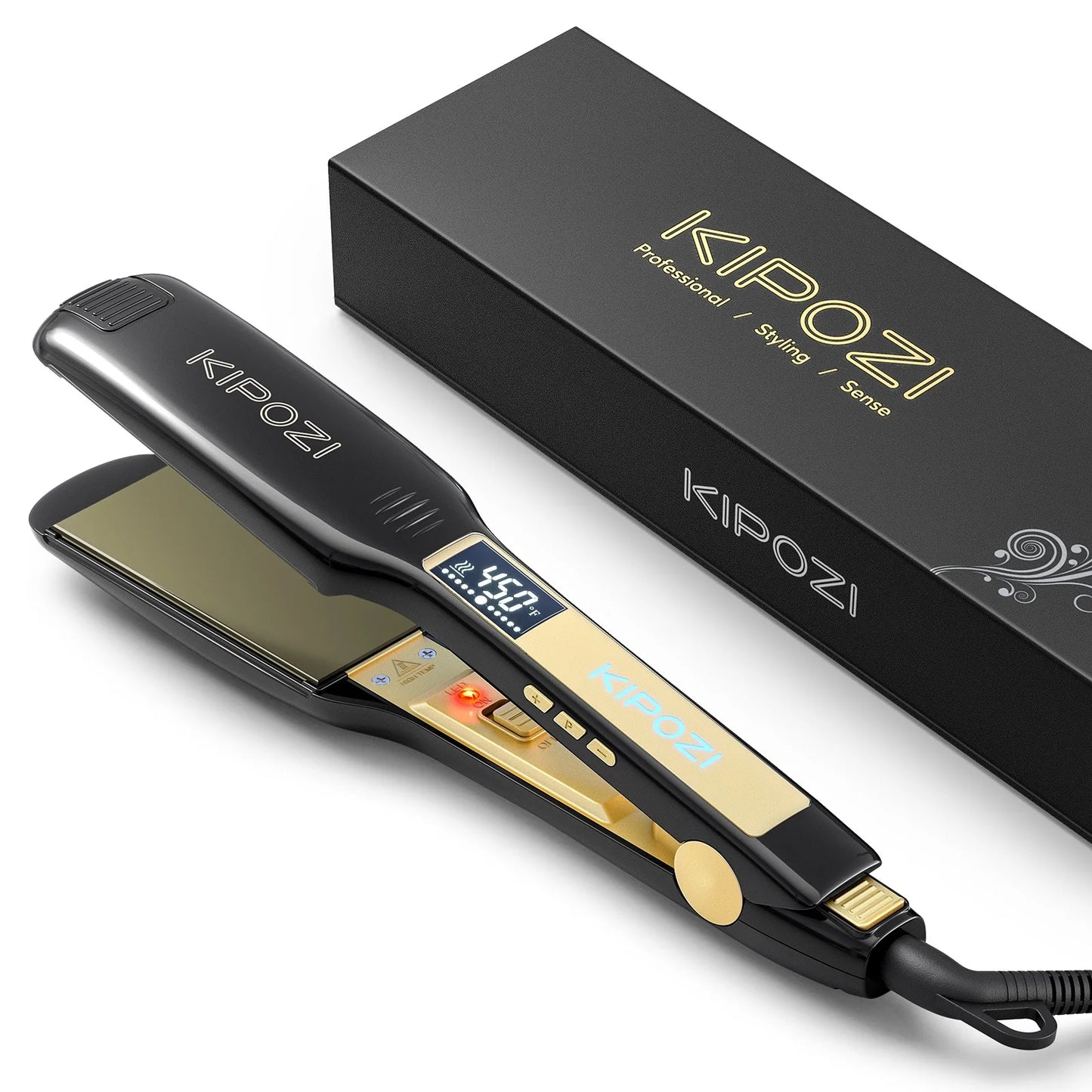 Fairywill Dual Voltage Titanium Hair Straightener Flat Iron LCD