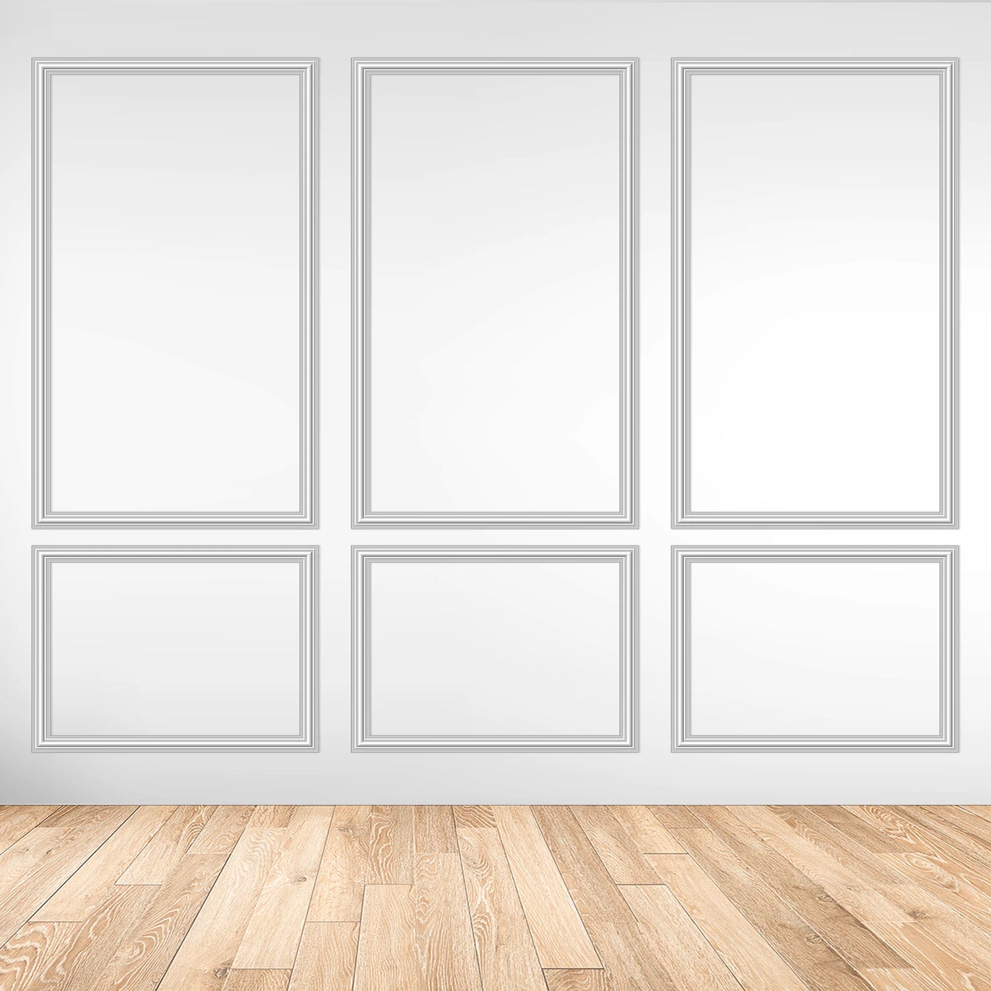 Pre-Cut Wainscoting Panel Kit, 3-Piece Wall Molding for Living Room Bedroom Accent Wall, Glue Installation, DIY Home Decor