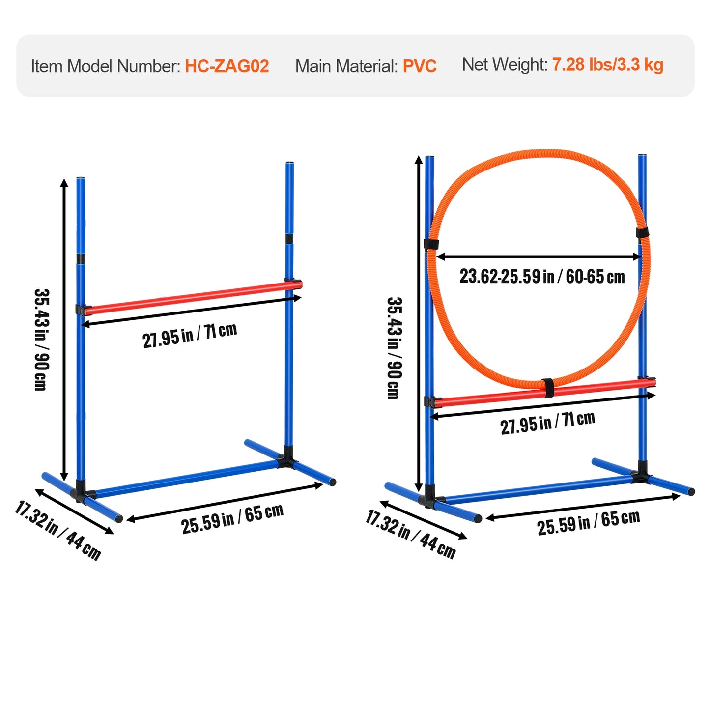 SucceBuy Dog Agility Training Equipment 4 Piece Set Hurdle Poles