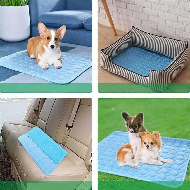 DZOMNOK Summer Dog Cooling Mat Breathable Ice Pad For Pets