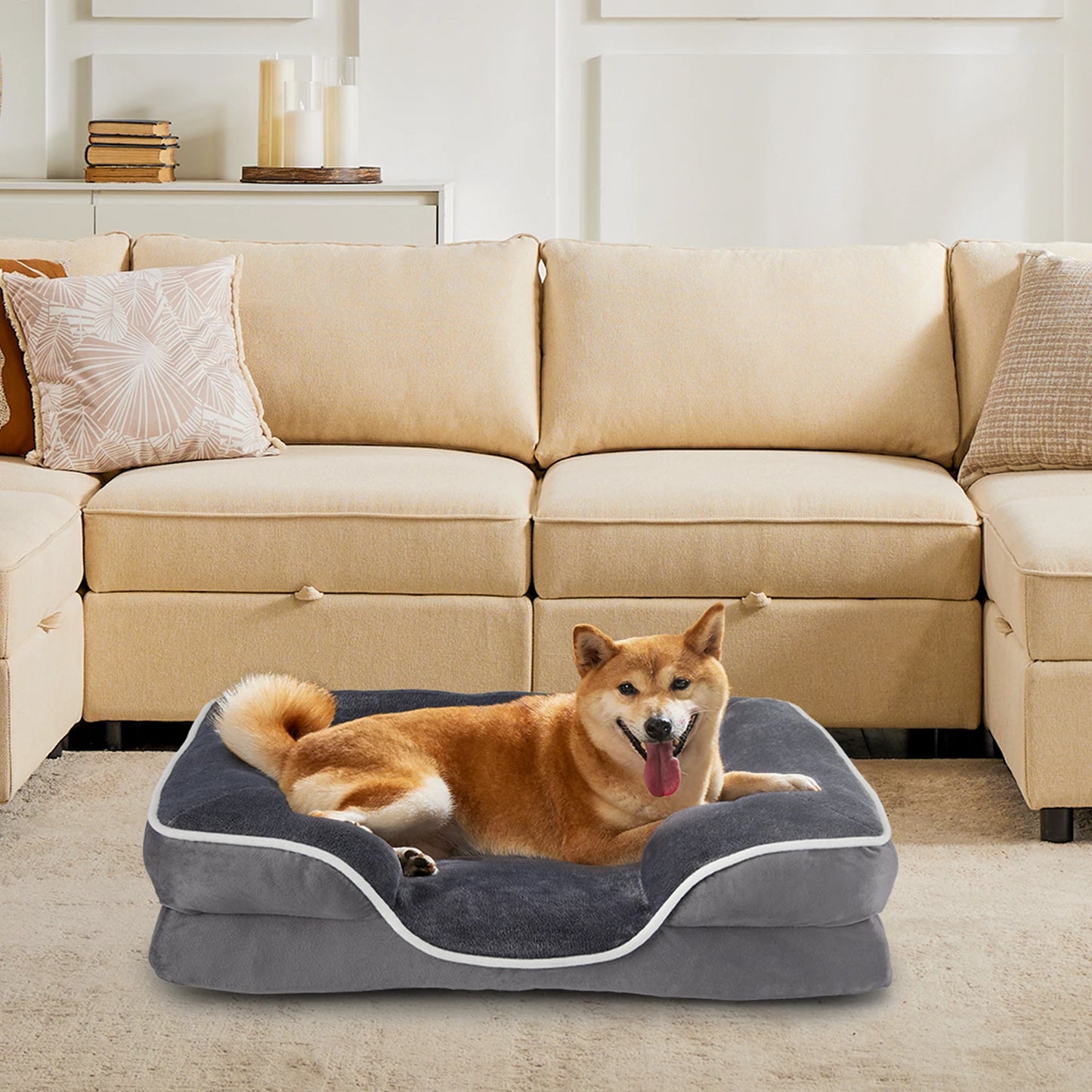 JHK Orthopedic Memory Foam Pet Bed For Dogs And Cats
