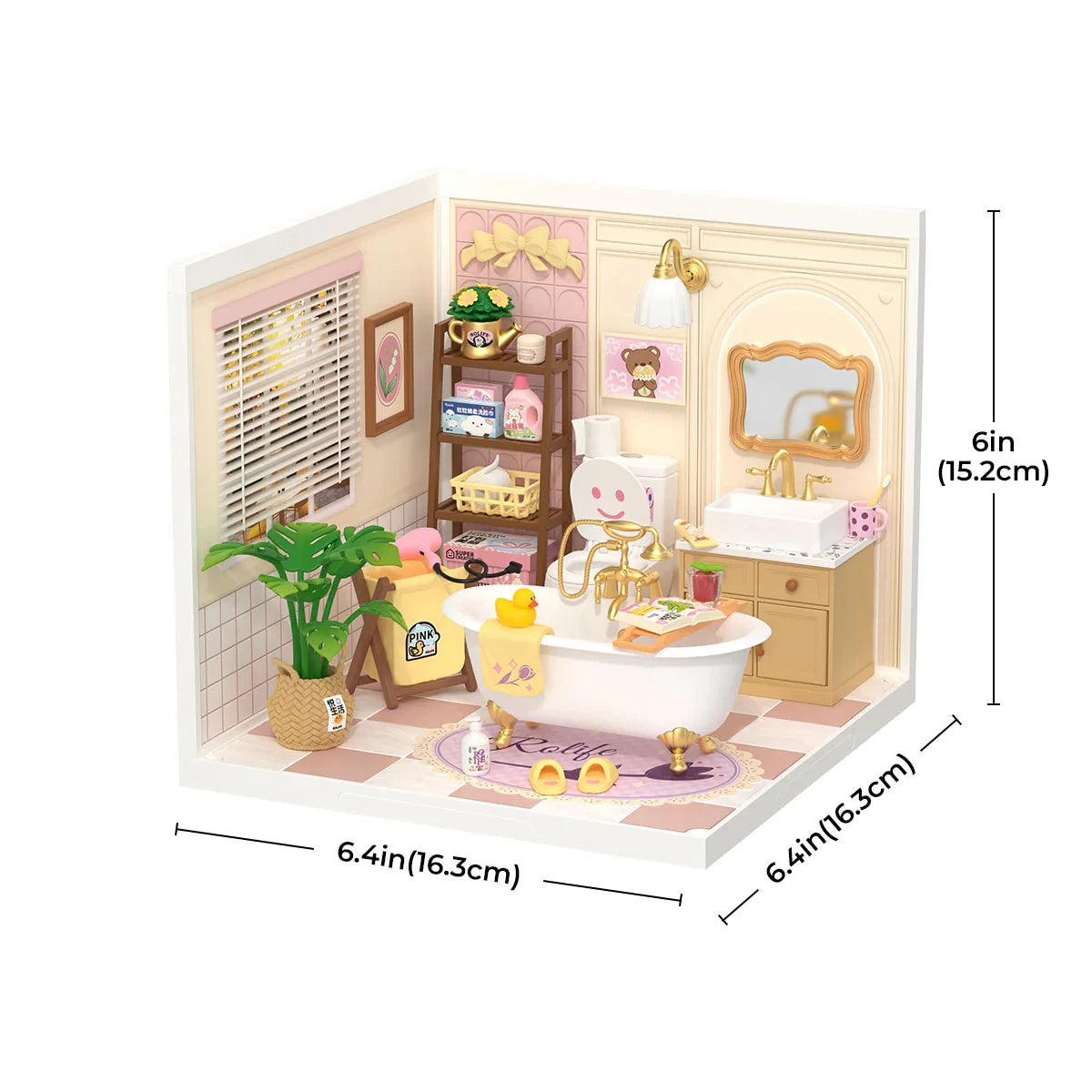 Rolife Super Creator Model Pop Bubble Bathroom Dollhouse Building Kit