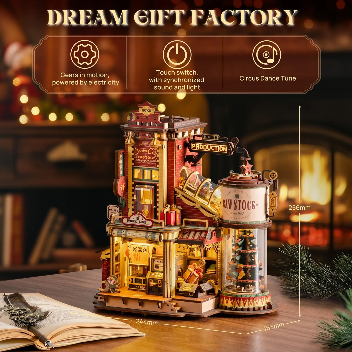 Robotime Rokr Dream Gift Factory Wooden Puzzle With Light