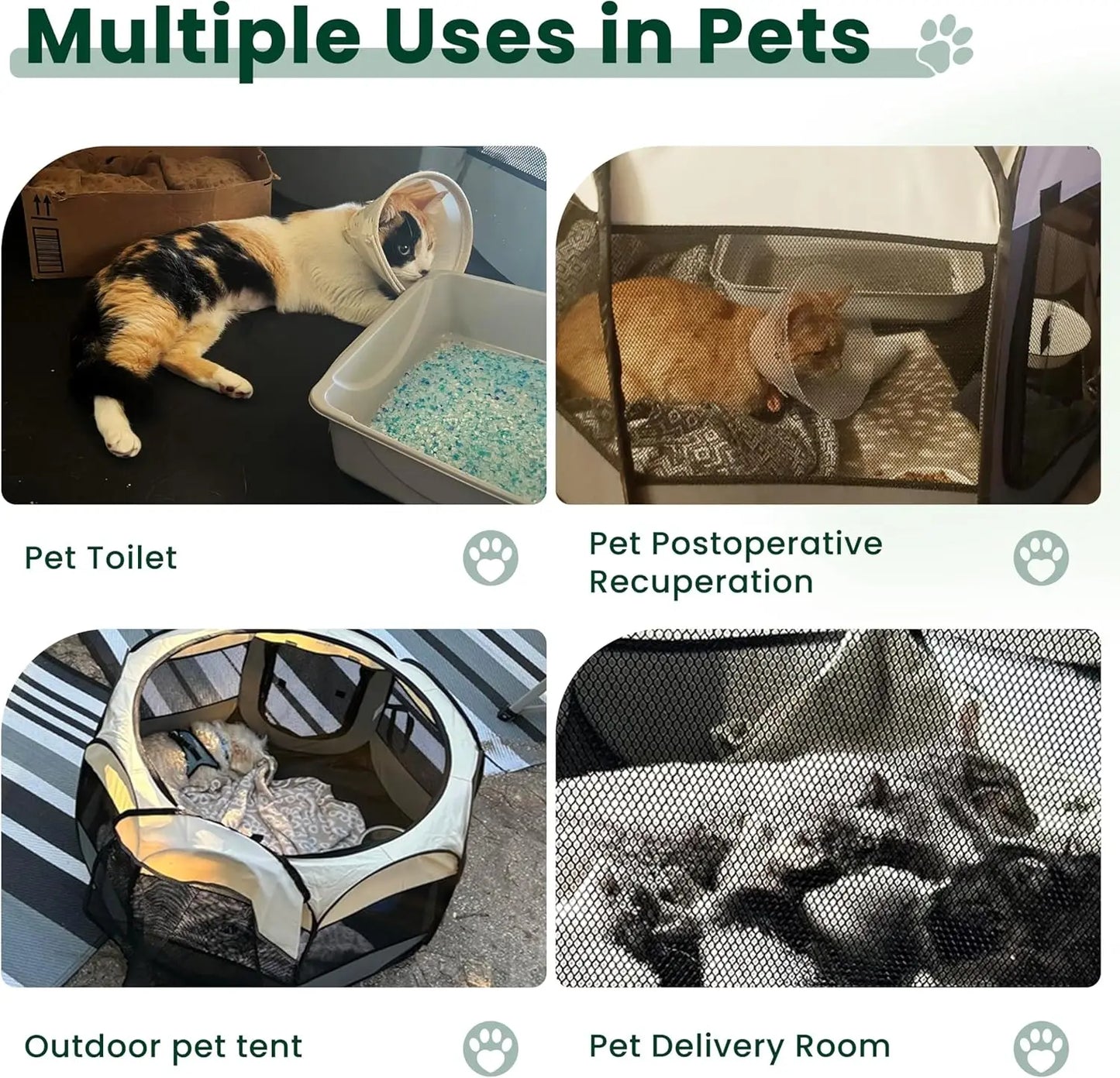 Portable Pet Playpen Foldable Dog Tent Cage Indoor Outdoor Use