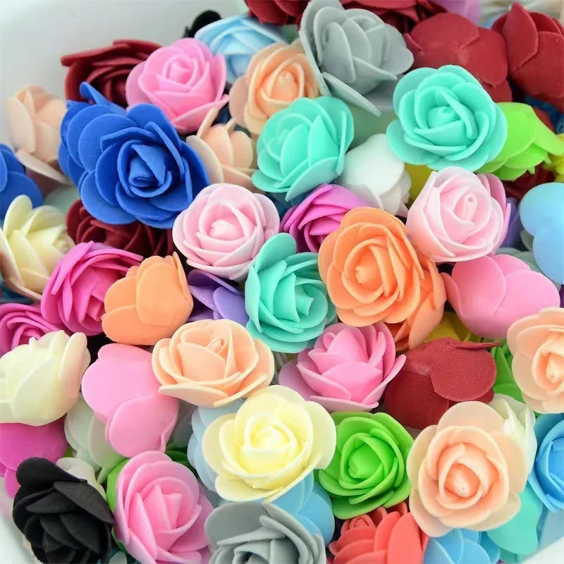 Foam Rose Head Artificial Flowers for Wedding and DIY Decor