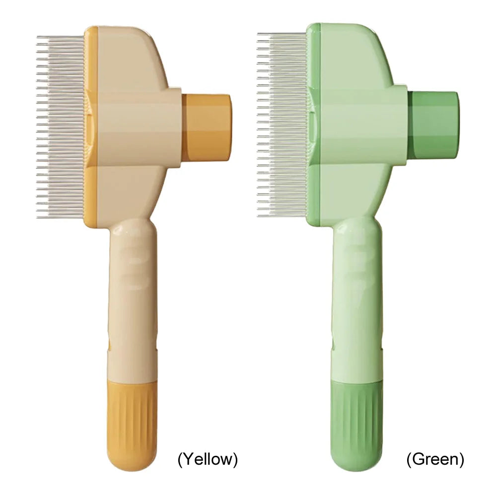 Mojoyce Stainless Steel Cat Comb One Button Pet Grooming Brush