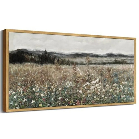 Vintage Landscape Framed Wall Art Farmhouse Decor Retro Classic Painting