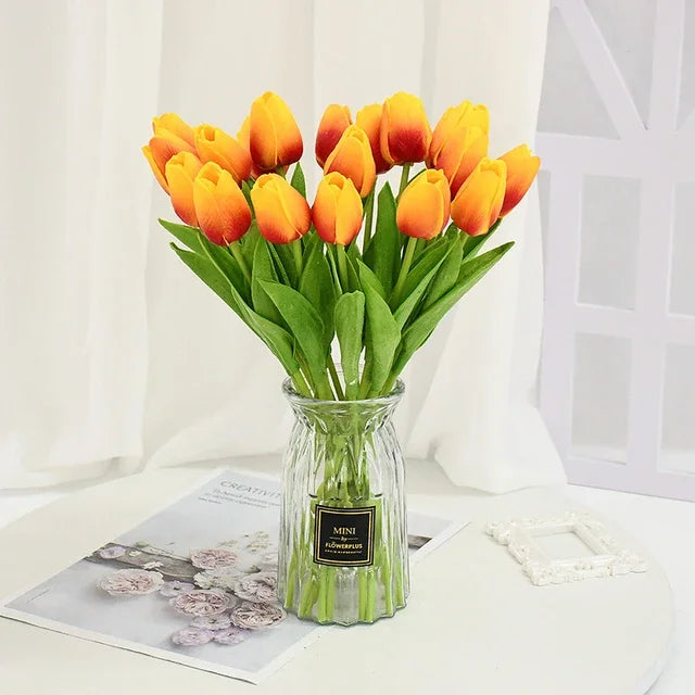 YONGSNOW Tulip Artificial Flowers Real Touch Wedding Bouquet
