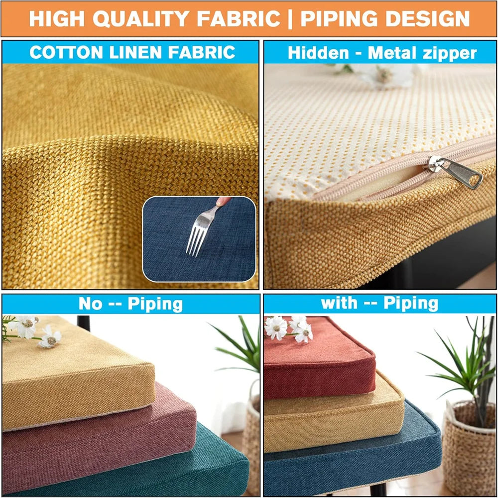 Single Piping Long Bench Cushions Chair Seat Sofa Pillow Bay Window Decorative Cushion for Sofa Garden Bench Seat Swing Backseat