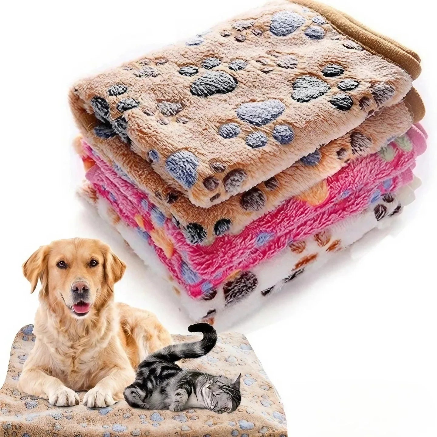 NONECN Soft Fluffy Pet Blanket Warm Mat For Cats Dogs