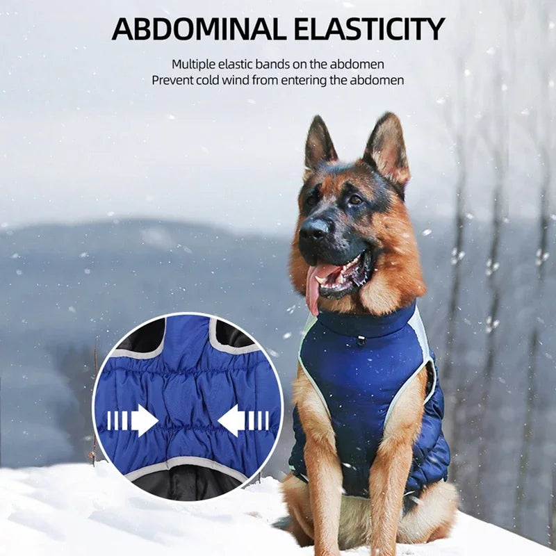 NONECN Winter Dog Coat With Reflective Strip Hoodie Waterproof Windproof