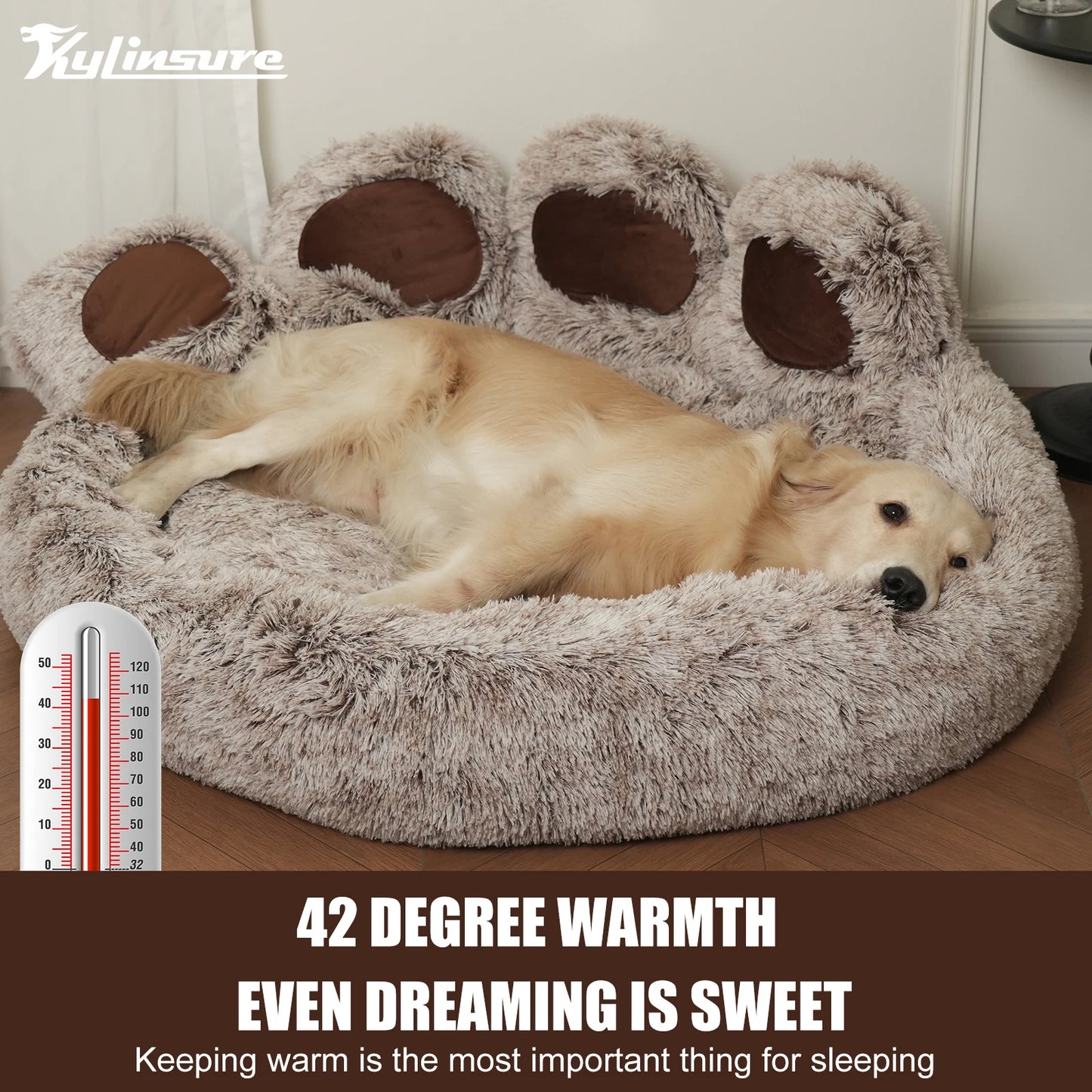 Round Plush Orthopedic Donut Dog and Cat Bed for Pets