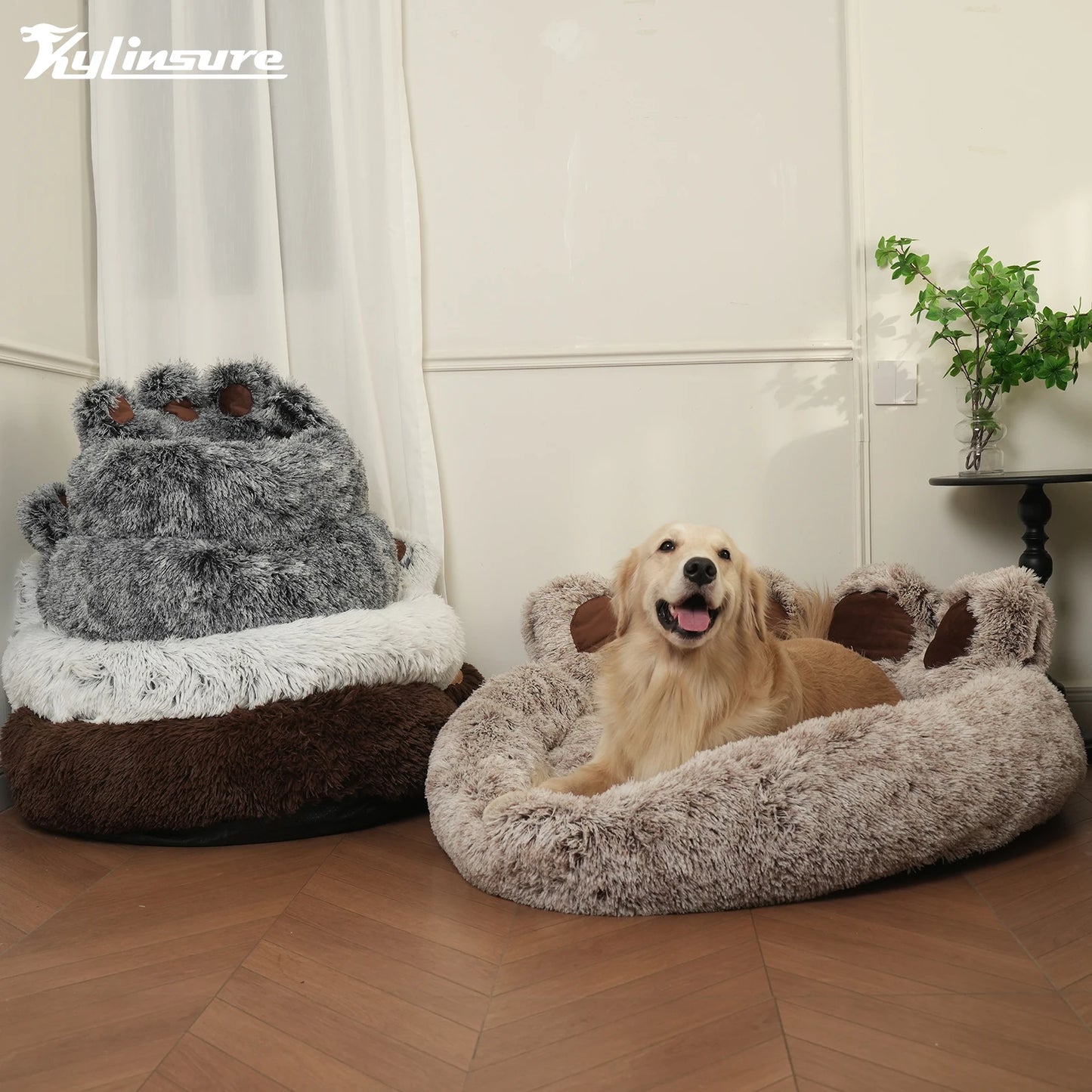 Round Plush Orthopedic Donut Dog and Cat Bed for Pets