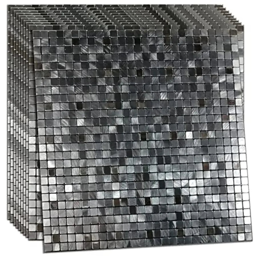 Peel and Stick Aluminum Backsplash 10 Piece 3D Wall Panels