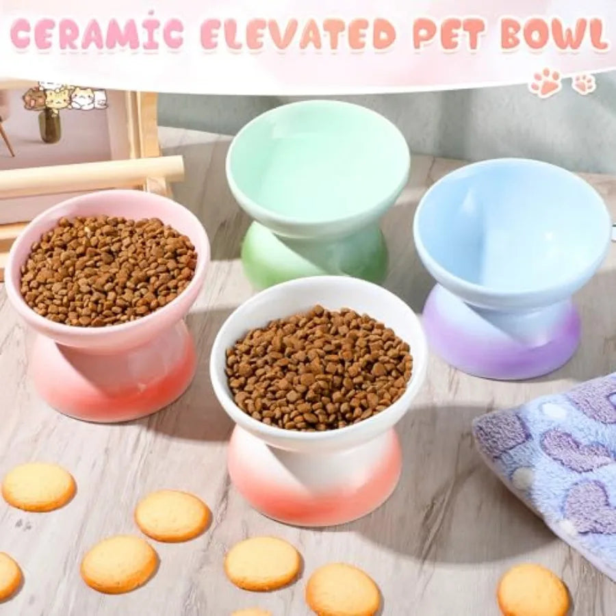 Elevated Tilt Cat Food Bowls For Anti Vomiting Protection