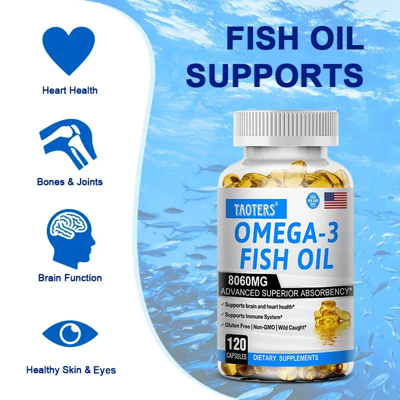 Taoters Fish Oil Omega 3 Supplement For Eyes Joints Skin Brain Immune Health