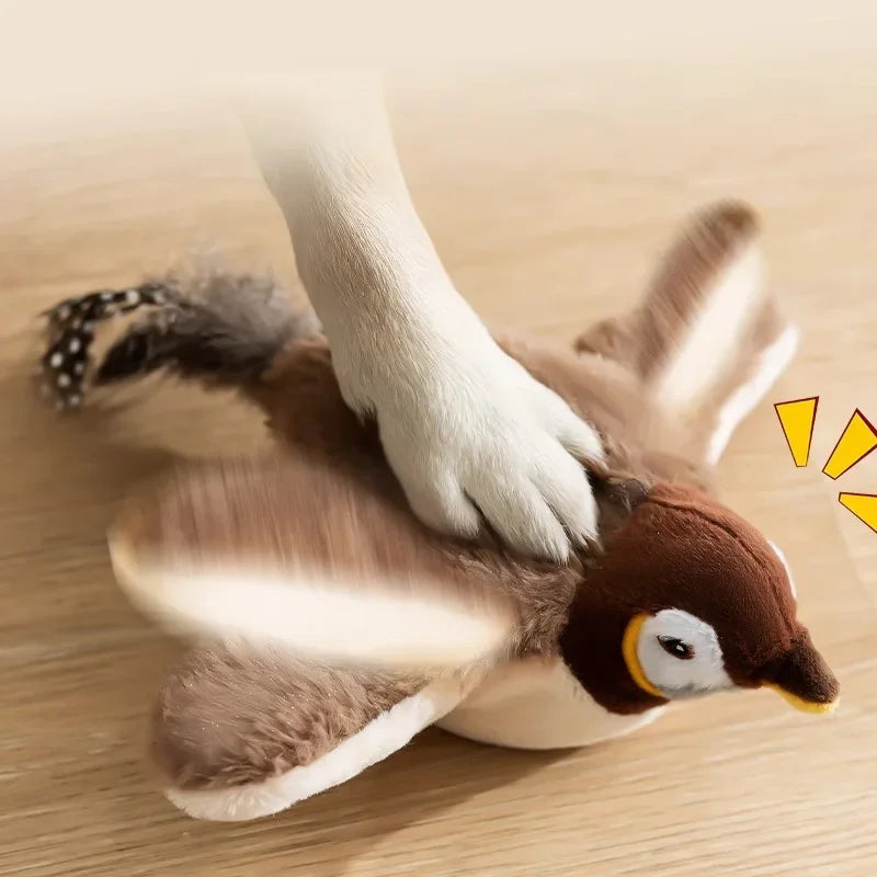Bird Shaped Interactive Cat Toy Rechargeable Chirping Flapping Plush