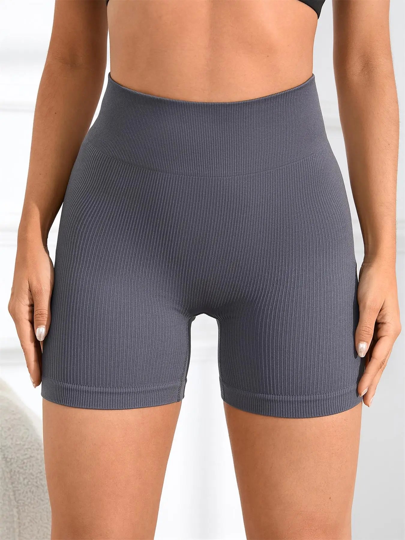 Womens High Waist Sports Shorts and Seamless Yoga Leggings Set