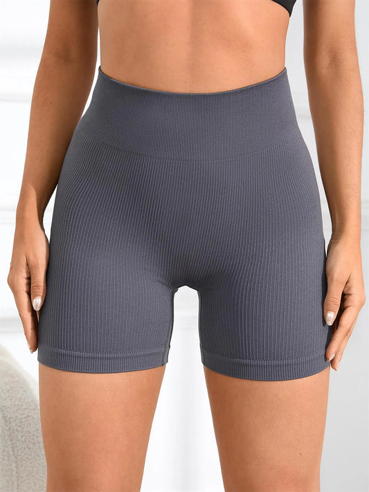 Womens High Waist Sports Shorts and Seamless Yoga Leggings Set
