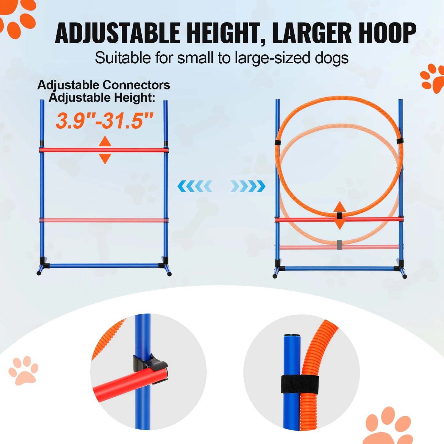 SucceBuy Dog Agility Training Equipment 4 Piece Set Hurdle Poles