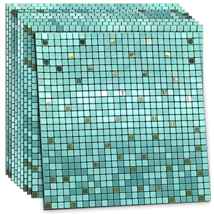 Peel and Stick Aluminum Backsplash 10 Piece 3D Wall Panels