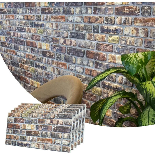 3D Wall Panels Faux Brick - Multicolored Stone Look Cladding with Styrofoam Facing for Living Room Kitchen Bathroom Balcony Bed